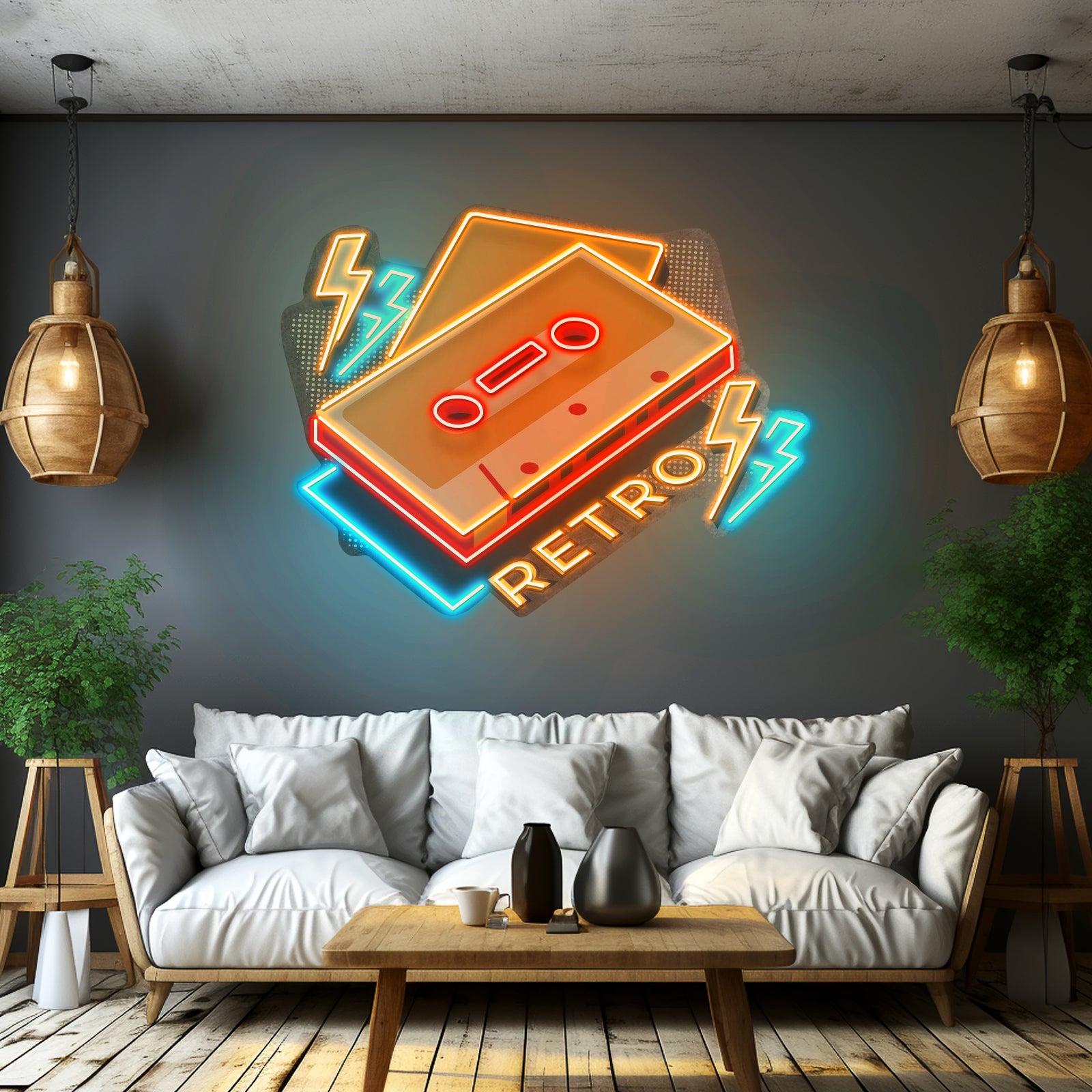 Cassette Retro Custom Led Signs Artwork For Sale