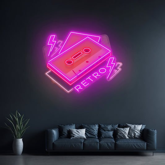 Cassette Retro Custom Led Signs Artwork For Sale