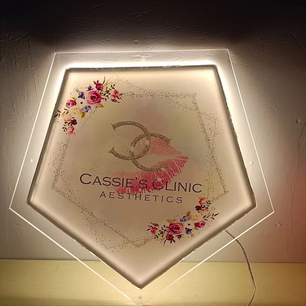 Cassie Clinic Aesthetics Acrylic Business Logo Sign - Shineneon