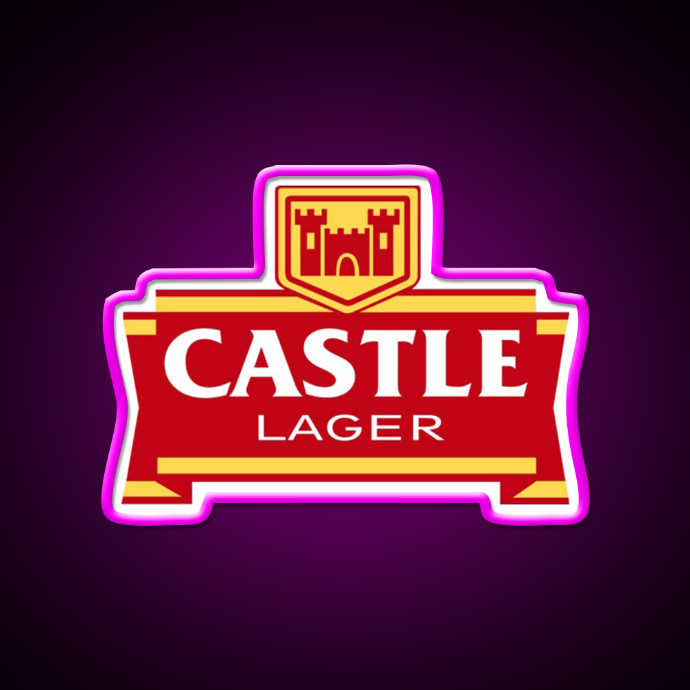 Castle Lager Beer Bar Decor Led Neon Sign Rgb Color - Neon sign mounted on wall in room