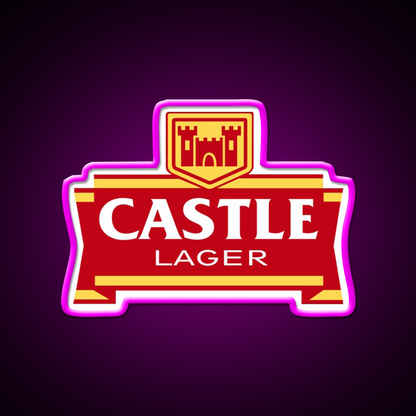Castle Lager Beer Bar Decor Led Neon Sign Rgb Color - Neon sign mounted on wall in room