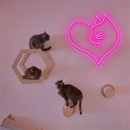 Cat And Love Led Neon Sign For Stylish Home Decor | Shineneon