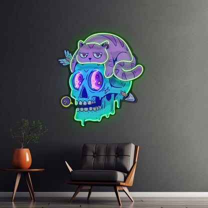 Cat And Skull Led Neon Sign Light Custom Led Signs - Shineneon