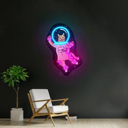 Cat Astronaut funny Neon Signs