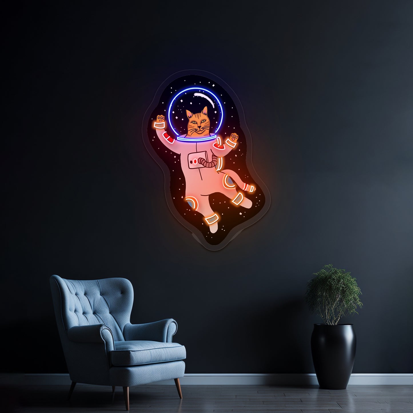 Cat Astronaut funny Neon Signs