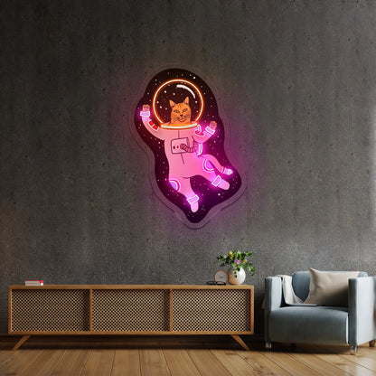 Cat Astronaut funny Neon Signs