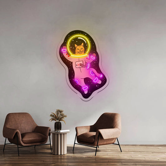 Cat Astronaut funny Neon Signs