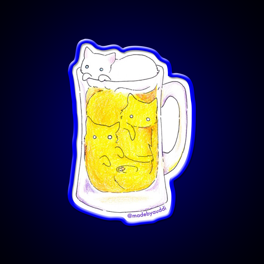 Cat Beer Cat Beer Bar Decor Led Neon Sign Rgb Color - LED neon sign view 5