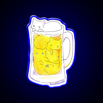 Cat Beer Cat Beer Bar Decor Led Neon Sign Rgb Color - LED neon sign view 5