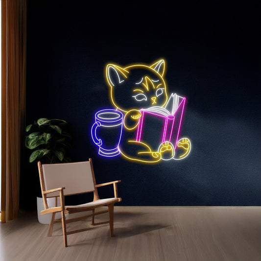 Cat Book Led Light Book Lover Room Decor