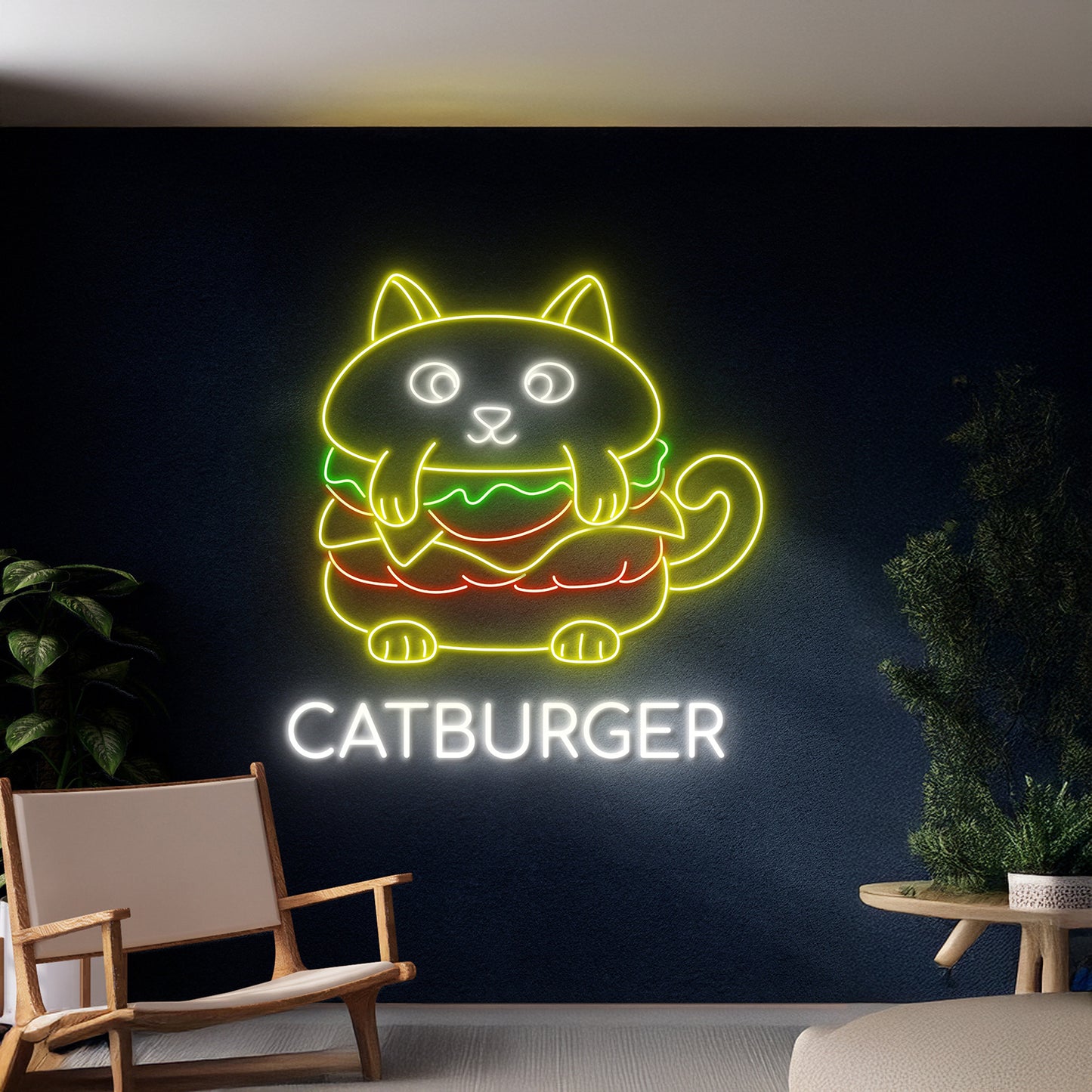 Cat Burger Neon Sign