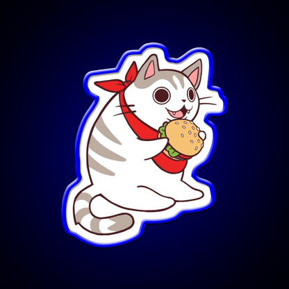 Cat Burgerlar Fast Food Led Neon Sign For Burger Place Rgb Color - Shineneon