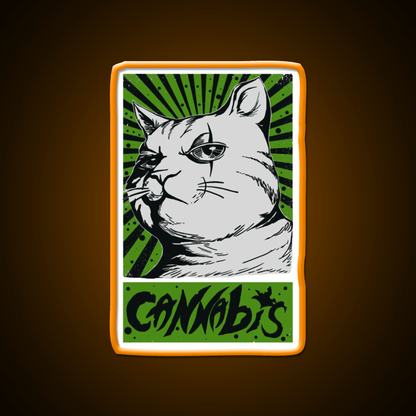Cat Cannabis 1920 Cat 420 Hemp Inspired Green Leaf Led Neon Sign Rgb Color - Shineneon