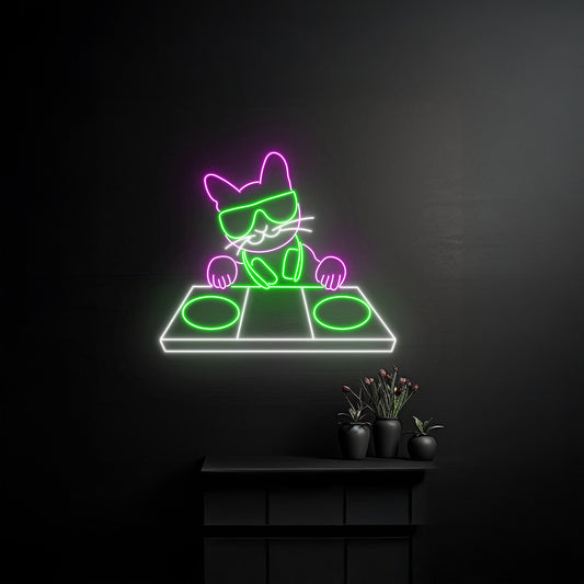 Cat Dj Led Neon Signs