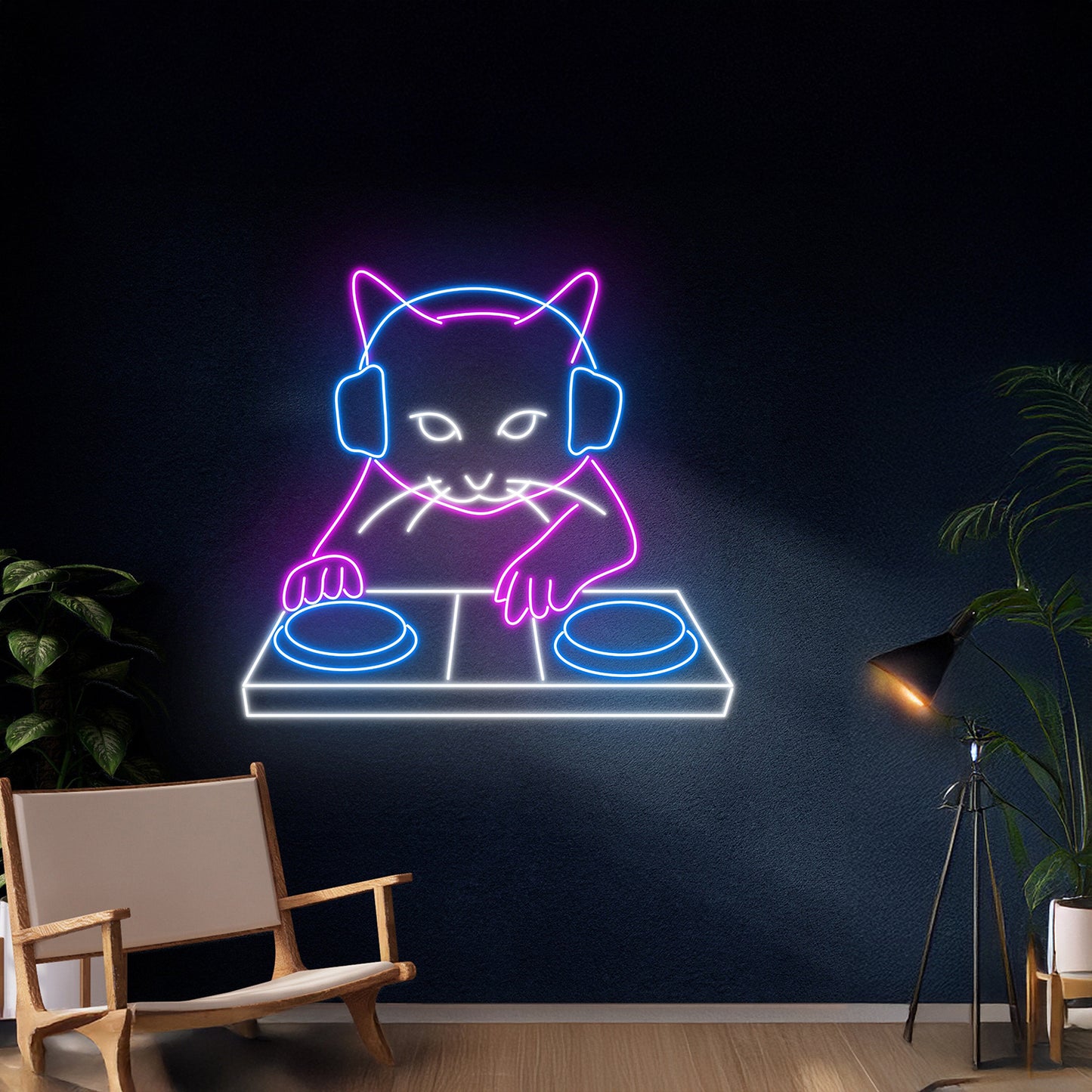 Cat Dj Neon Sign