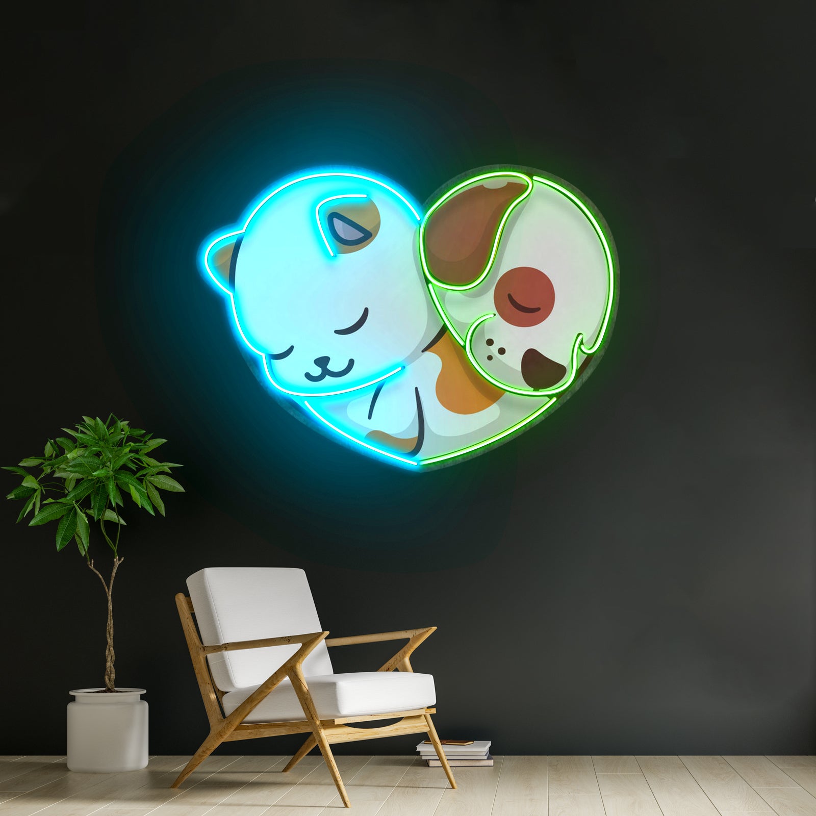 Cat Knocking Over Coffee Neon Signs