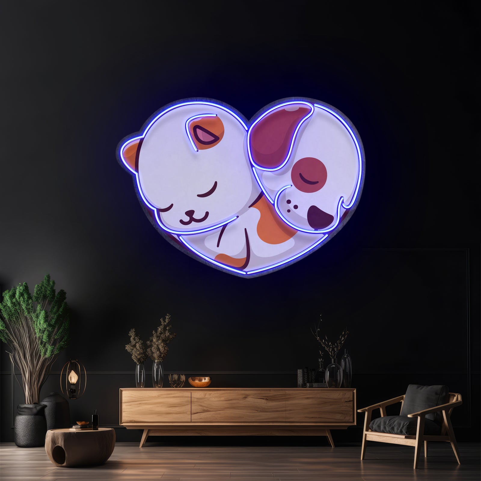 Cat Knocking Over Coffee Neon Signs