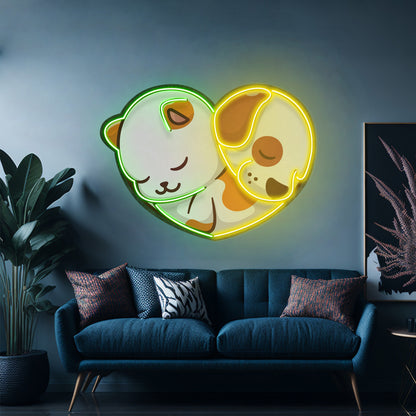 Cat Knocking Over Coffee Neon Signs