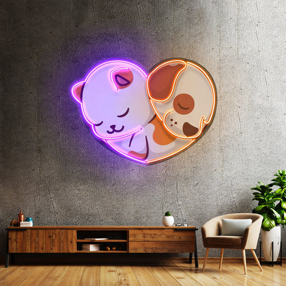 Cat Knocking Over Coffee Neon Signs