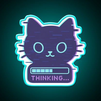 Cat Glitch Meme Man Cave Bar Led Neon Sign Rgb Color