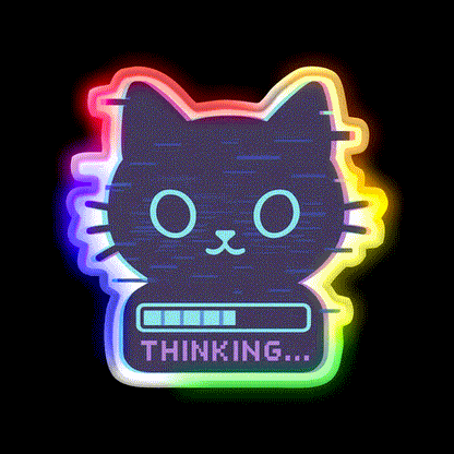 Cat Glitch Meme Man Cave Bar Led Neon Sign Rgb Color