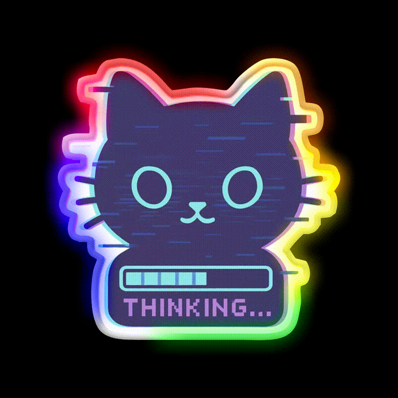 Cat Glitch Meme Man Cave Bar Led Neon Sign Rgb Color