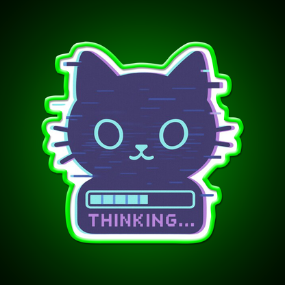Cat Glitch Meme Man Cave Bar Led Neon Sign Rgb Color