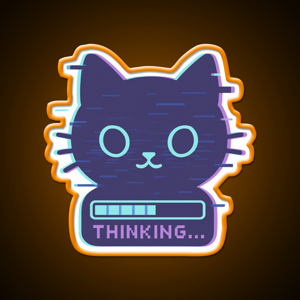 Cat Glitch Meme Man Cave Bar Led Neon Sign Rgb Color