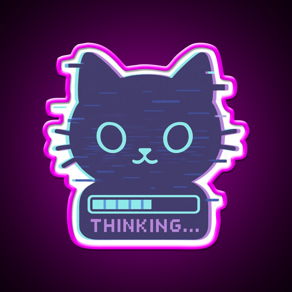 Cat Glitch Meme Man Cave Bar Led Neon Sign Rgb Color