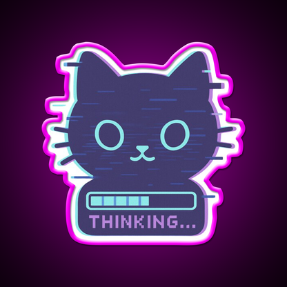 Cat Glitch Meme Man Cave Bar Led Neon Sign Rgb Color