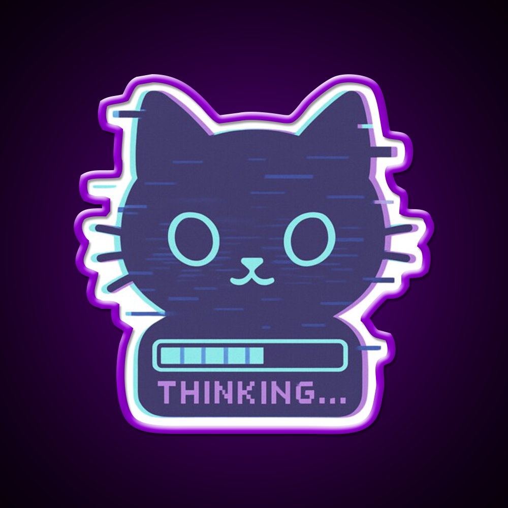 Cat Glitch Meme Man Cave Bar Led Neon Sign Rgb Color