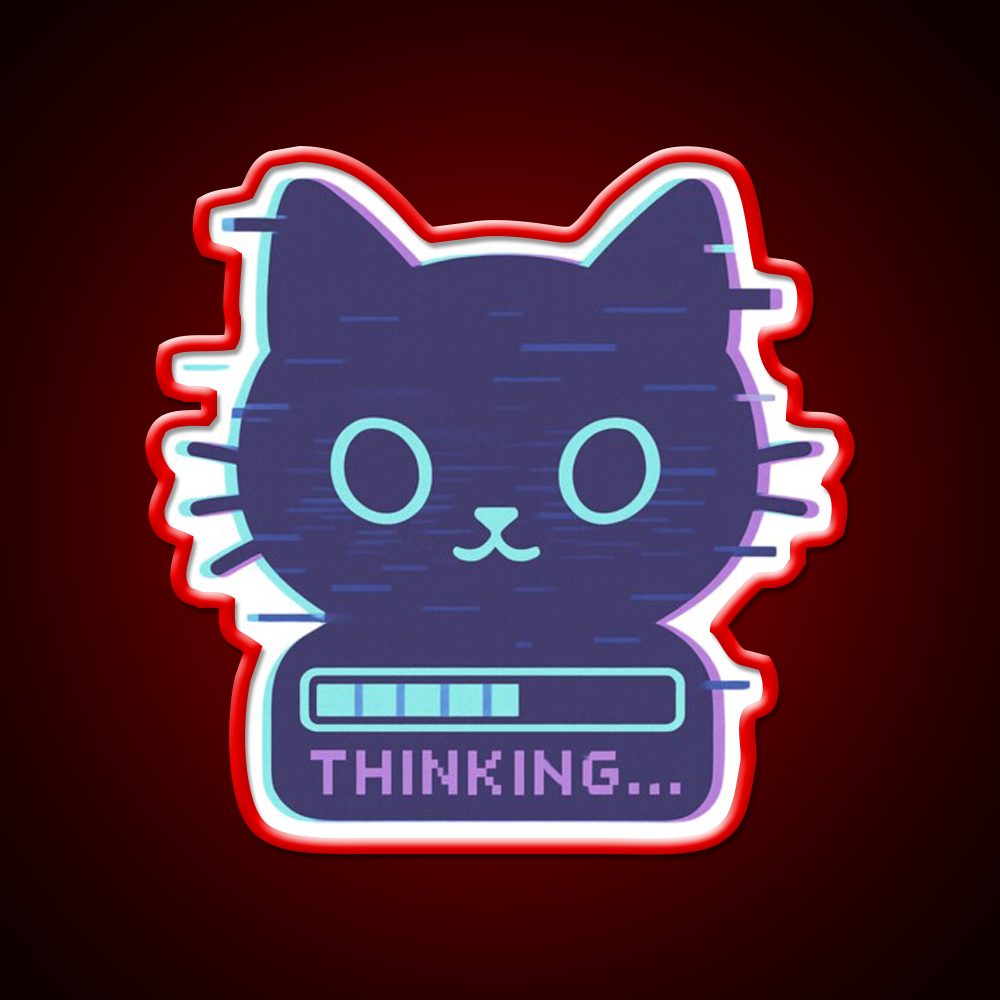 Cat Glitch Meme Man Cave Bar Led Neon Sign Rgb Color
