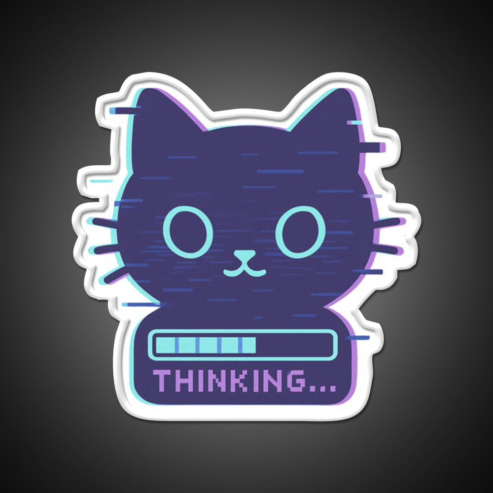 Cat Glitch Meme Man Cave Bar Led Neon Sign Rgb Color