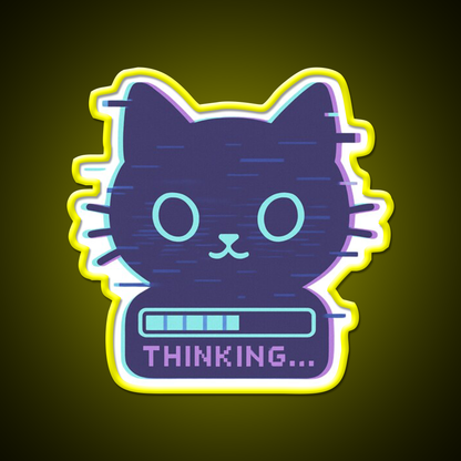 Cat Glitch Meme Man Cave Bar Led Neon Sign Rgb Color