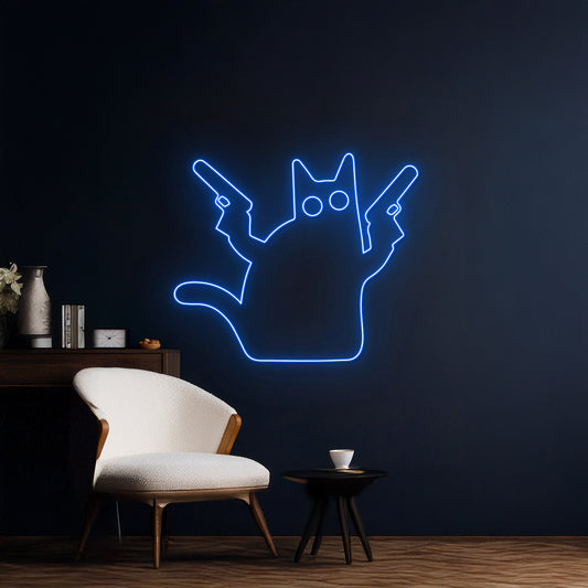 Cat Guns Led Sign