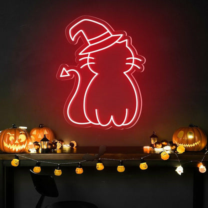Cat Hat Cute Halloween Led Neon Sign - Shineneon