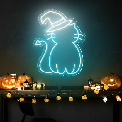 Cat Hat Cute Halloween Led Neon Sign - Shineneon