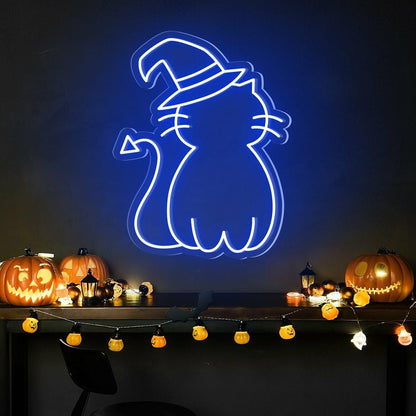 Cat Hat Cute Halloween Led Neon Sign - Shineneon