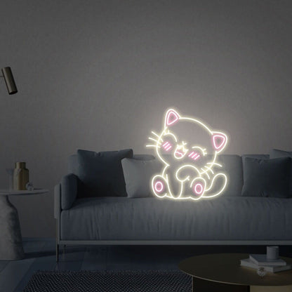 Cat Led Neon Sign Led Neon Lights Cat Wall Neon Decor Neon - Shineneon
