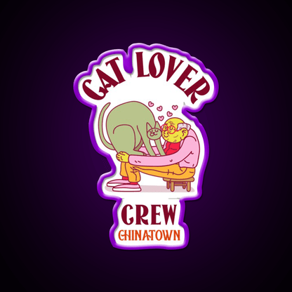 Cat Lover Crew Chinatown Asian Cultural Led Neon Sign Rgb Color - Shineneon