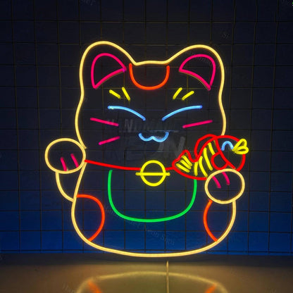 Cat Lucky Led Neon Sign Wall Art | Shineneon