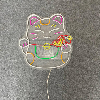 Cat Lucky Led Neon Sign Wall Art | Shineneon