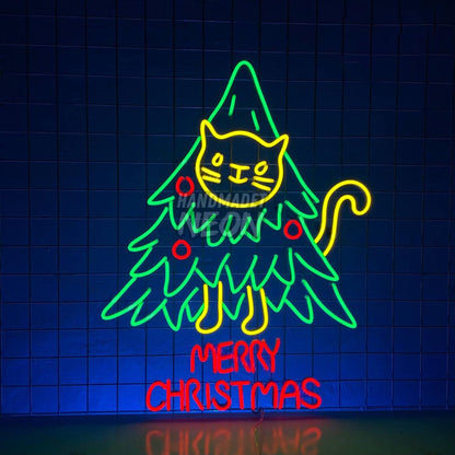 Cat Pine Tree Led Neon Sign | Shineneon