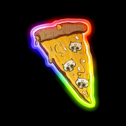 Cat Pizza Fast Food Led Neon Sign For Burger Place Rgb Color - LED neon sign close-up detail