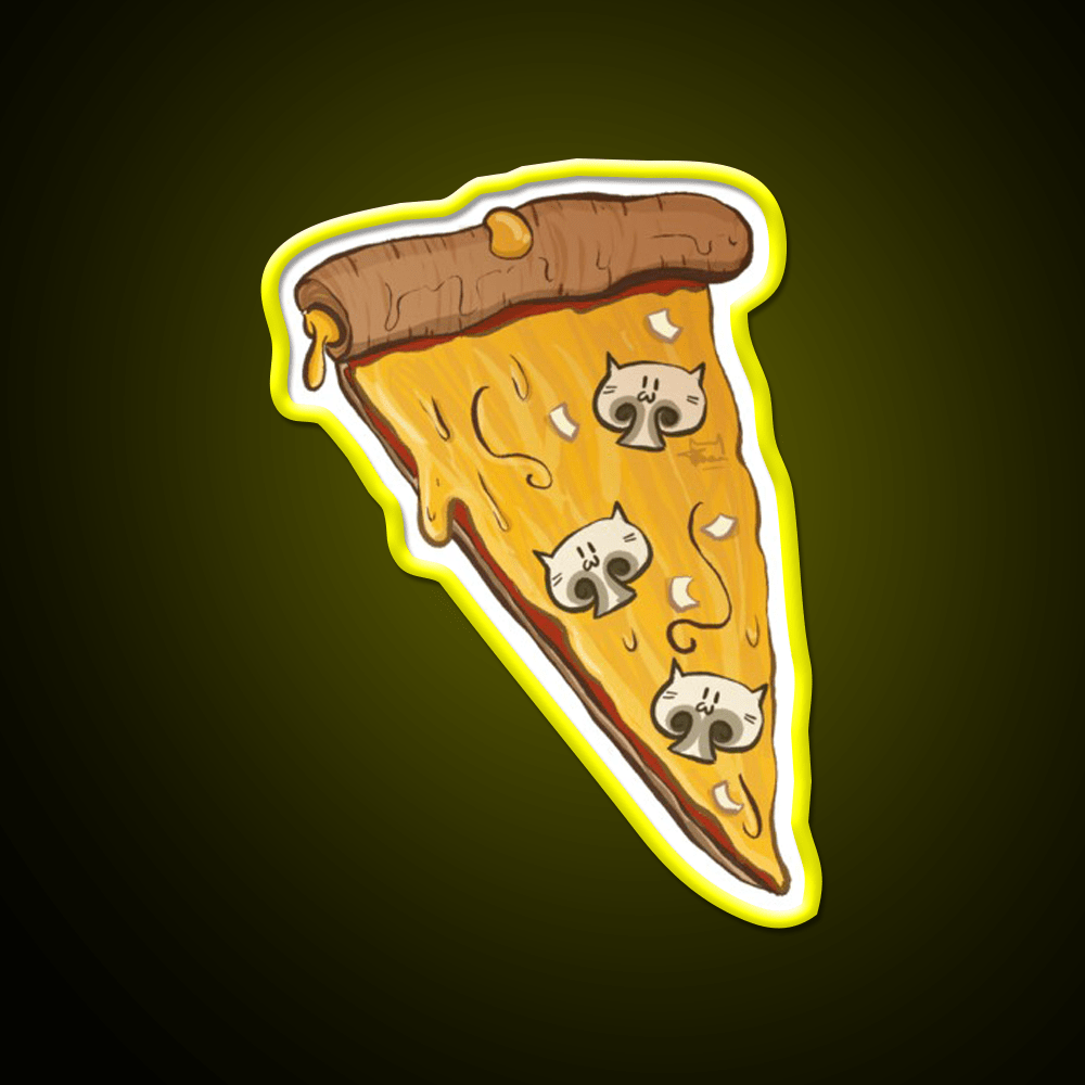 Cat Pizza Fast Food Led Neon Sign For Burger Place Rgb Color - Shineneon