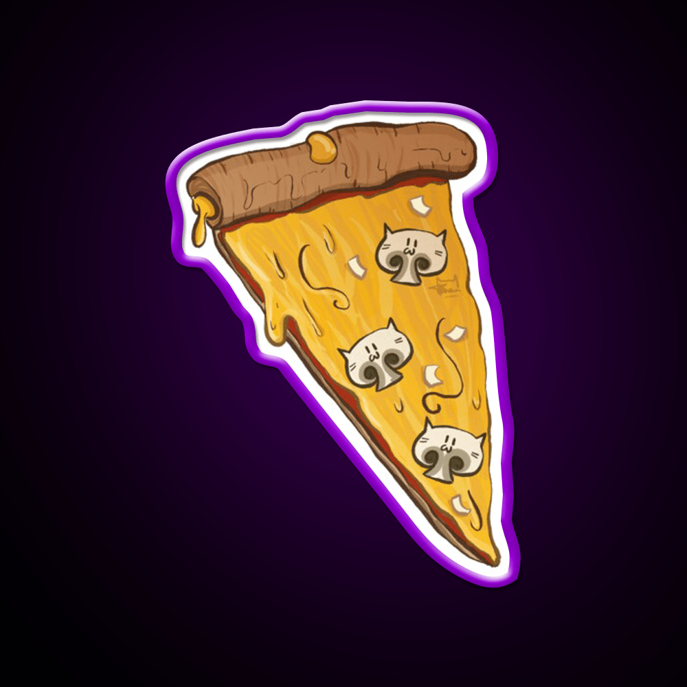 Cat Pizza Fast Food Led Neon Sign For Burger Place Rgb Color - Shineneon
