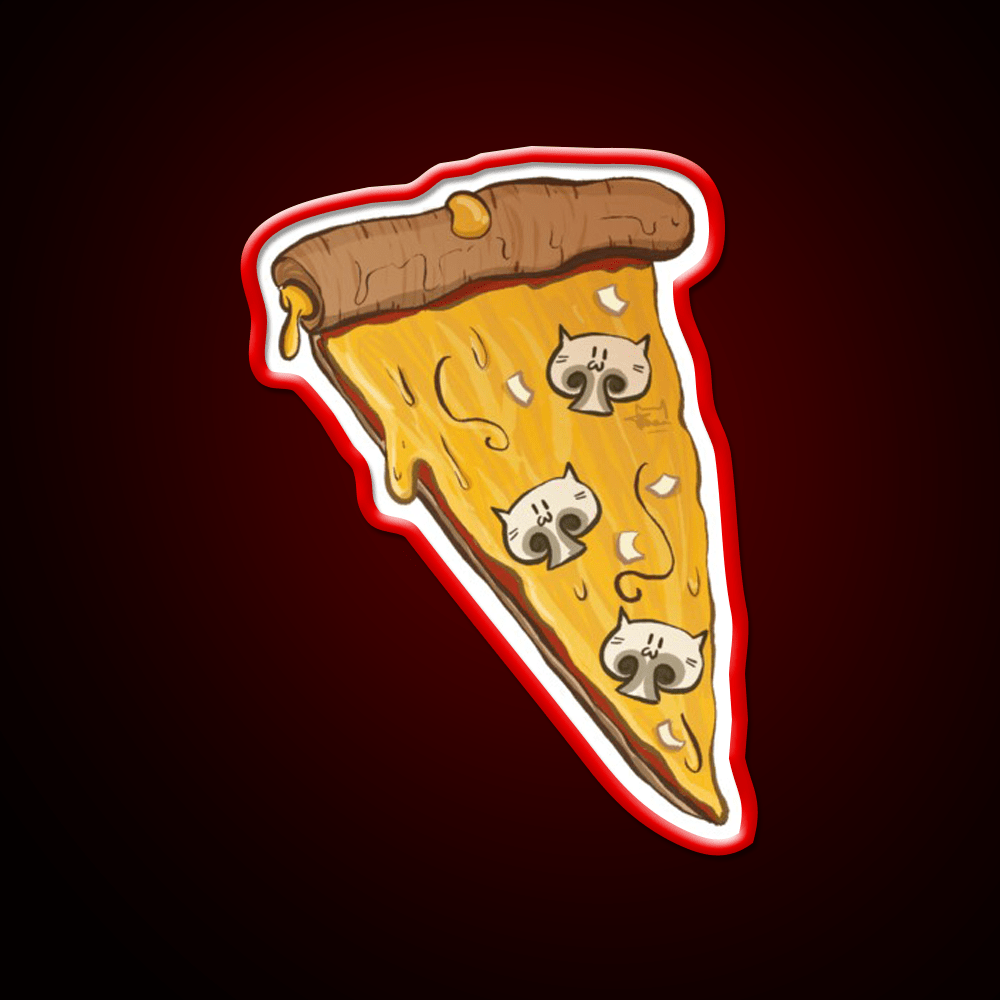 Cat Pizza Fast Food Led Neon Sign For Burger Place Rgb Color - Shineneon