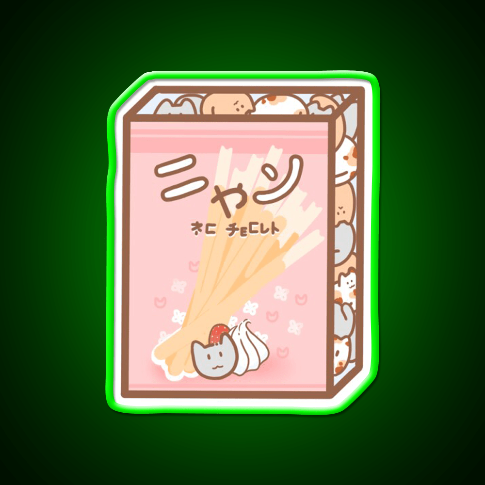 Cat Pocky Snack Food Led Neon Sign Rgb Color - Shineneon