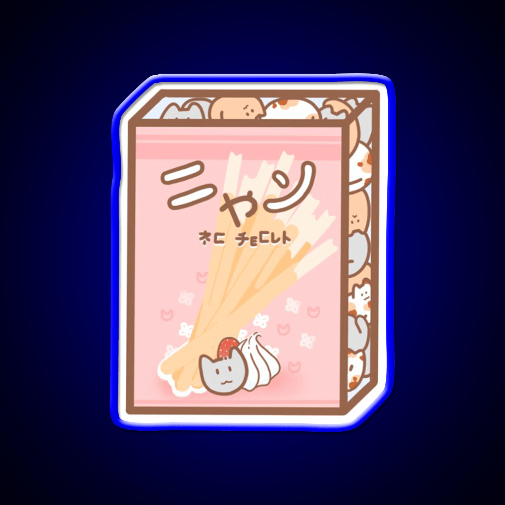 Cat Pocky Snack Food Led Neon Sign Rgb Color - Shineneon