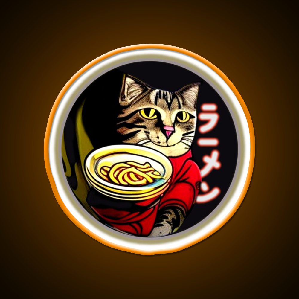 Cat Ramen Asian Cultural Led Neon Sign Rgb Color - LED neon sign view 6